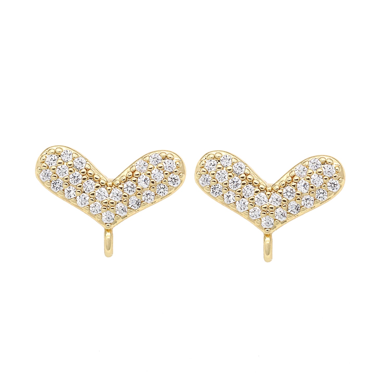 20 boucles d'oreilles coeur avec boucle strass embelli 14K GF boucle d'oreille fil d'oreille