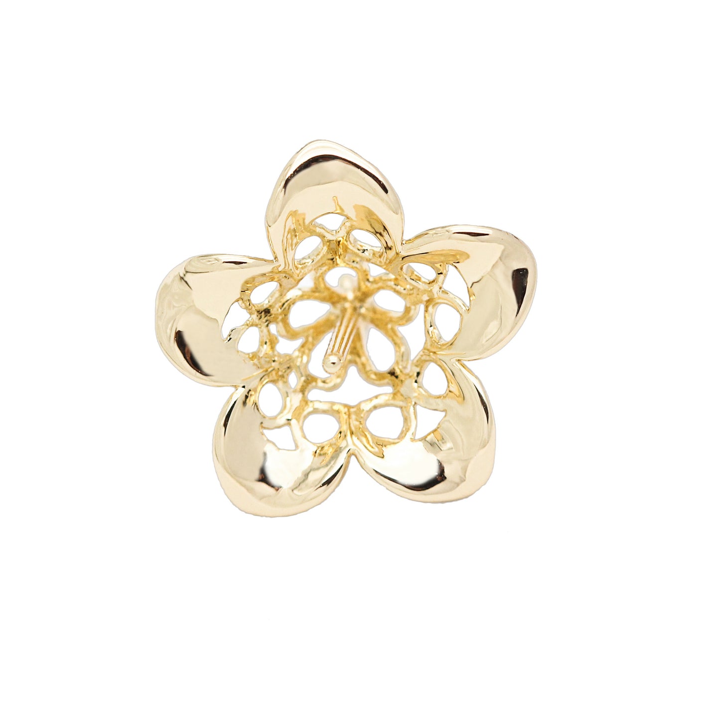 10 pendentif à breloque florale creuse 14K GF perle semi-percée perle vierge
