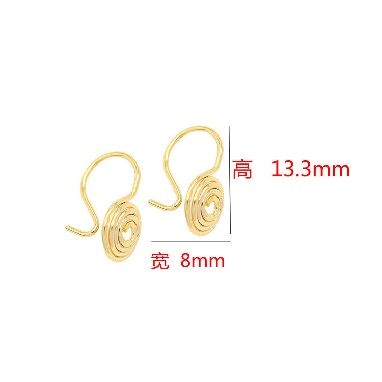 4 clips d’oreille en spirale sans piercing boucle d’oreille 14K GF boucle d’oreille demi-percée perle vierge