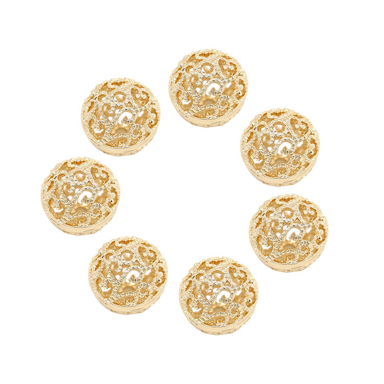 10 perles rondes creuses 14K GF, breloque en cuivre, entretoise de perles
