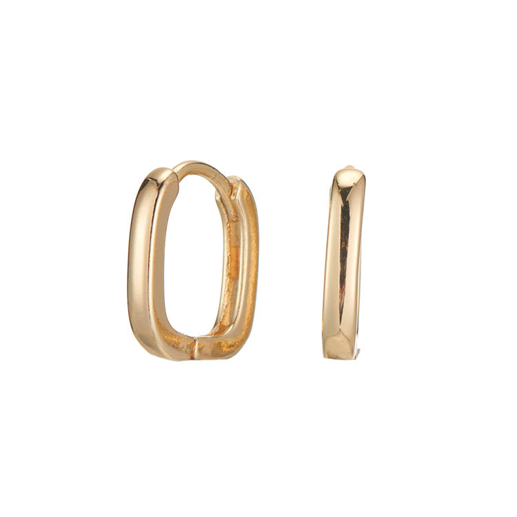 4 Plain Circle Hoop Earrings 14K GF Earing