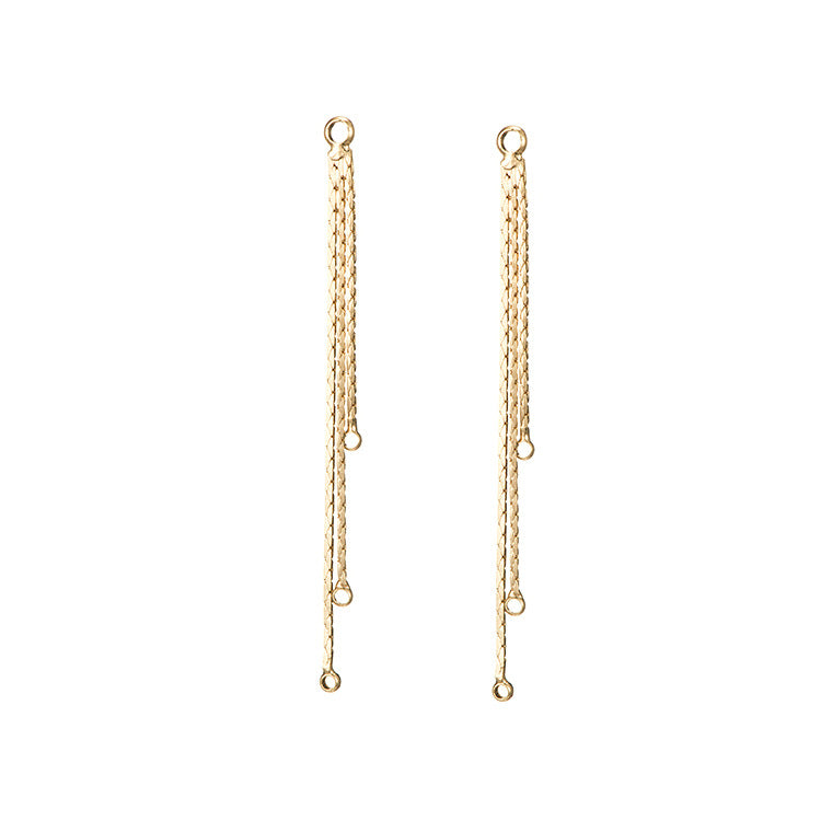 Pendentif à breloque pompon chaîne serpent multi-trous 2 14K GF