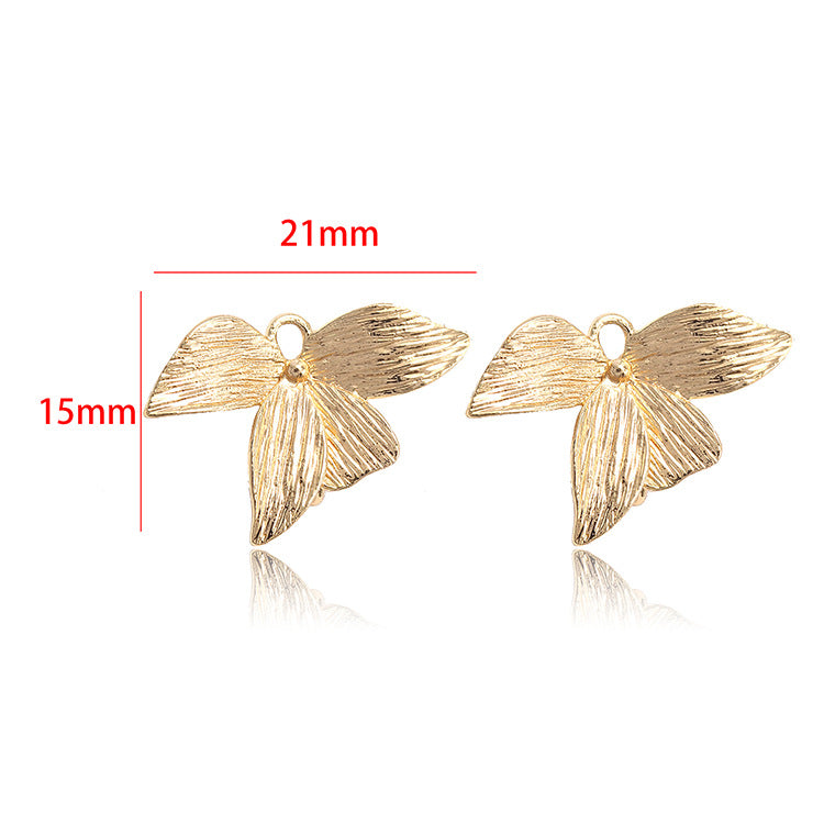 10 Frosted Leaf Charm-Anhänger 14K GF