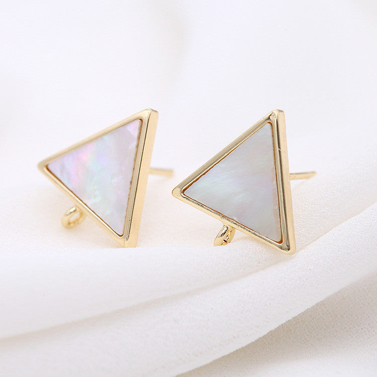 4 boucles d'oreilles triangle carré avec boucle d'oreille ornée de coquille 14K GF