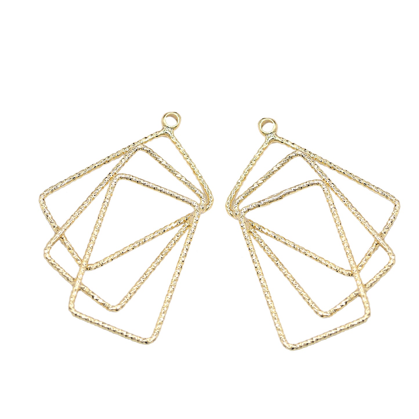 20 pendentif à breloque trois cercles rectangulaires fondants 14K GF