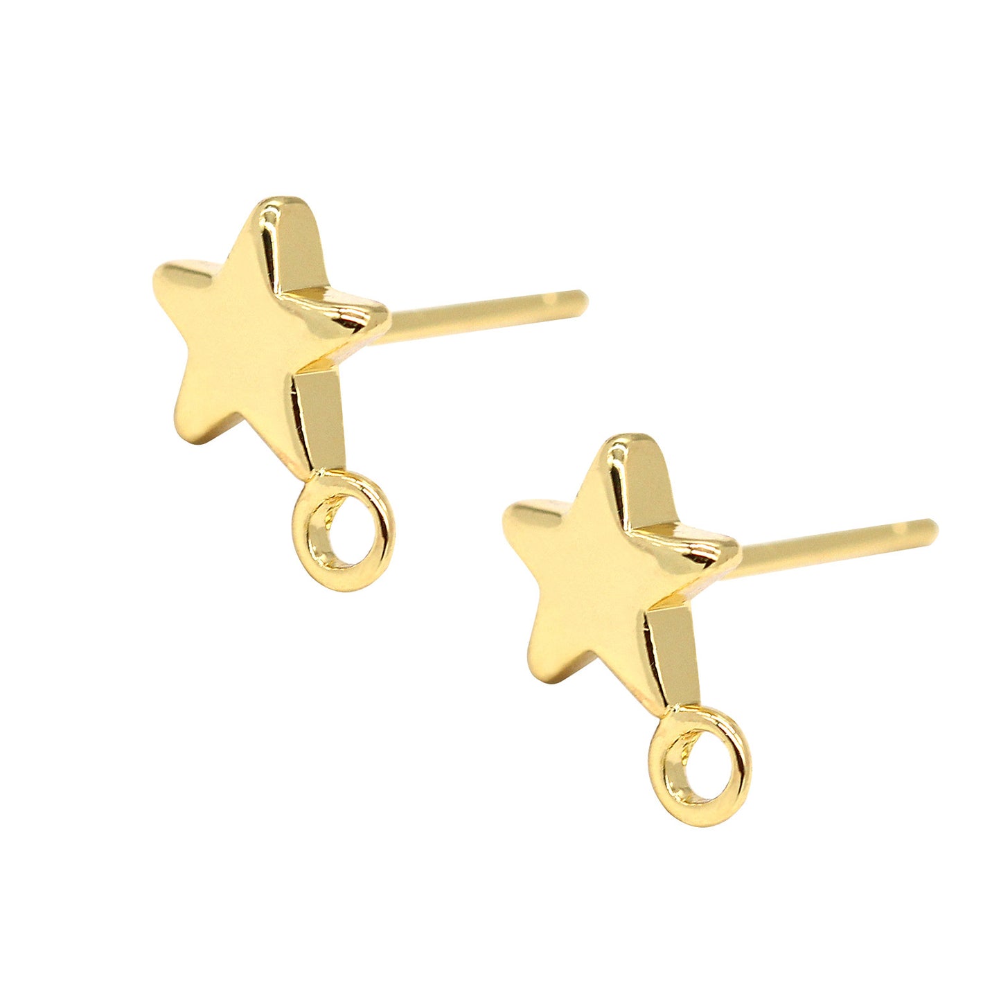 10 boucles d'oreilles à tige étoile brillante avec boucle d'oreille 14K GF