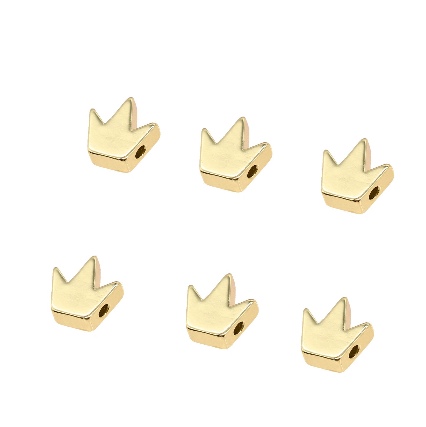 10 minuscules perles de couronne brillantes 14K GF Charm Beadwork Spacer