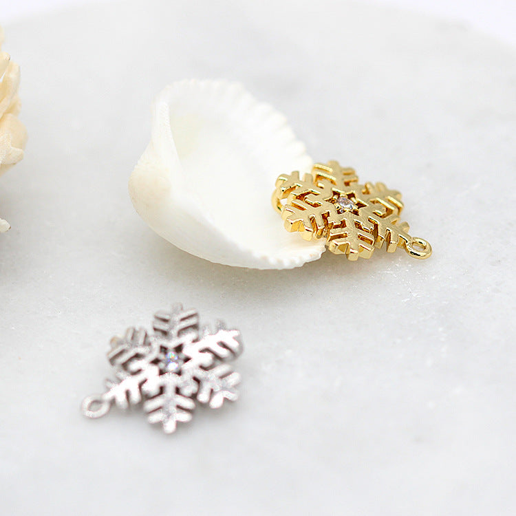 10 pendentif à breloque flocon de neige orné de strass 14K GF