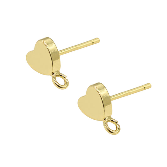 10 boucles d'oreilles coeur brillant avec boucle 14K GF Earing