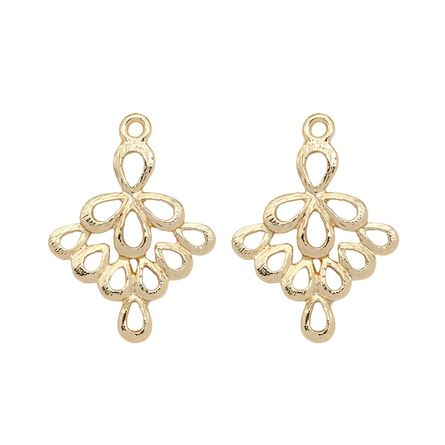 20 connecteurs de charme floral à double boucle 14K GF