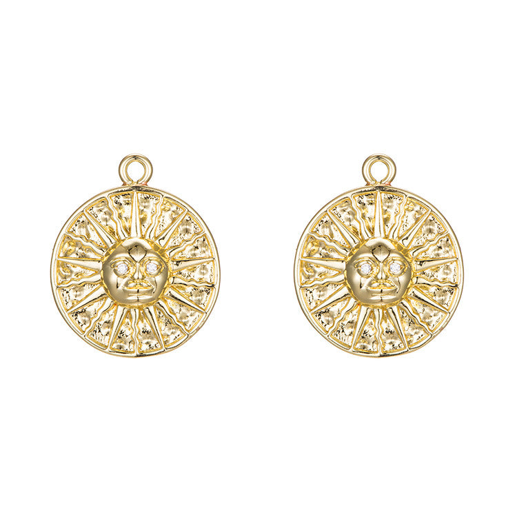 2 Dieu du Soleil Apollo Charm Pendentif Strass Embelli 14K GF