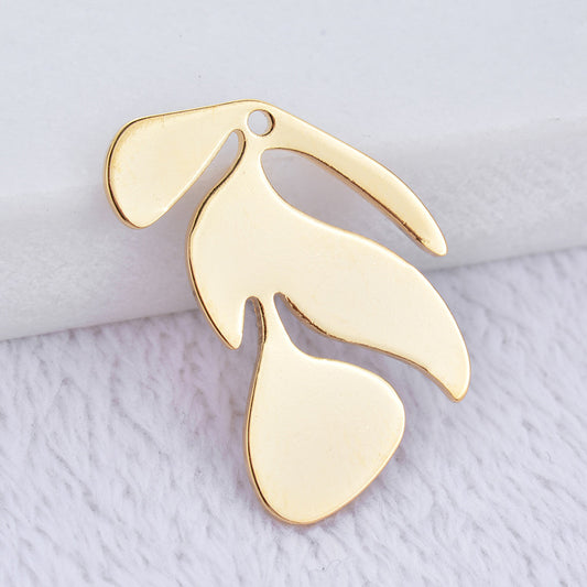 20 pendentif à breloque en forme de feuille creuse 14K GF