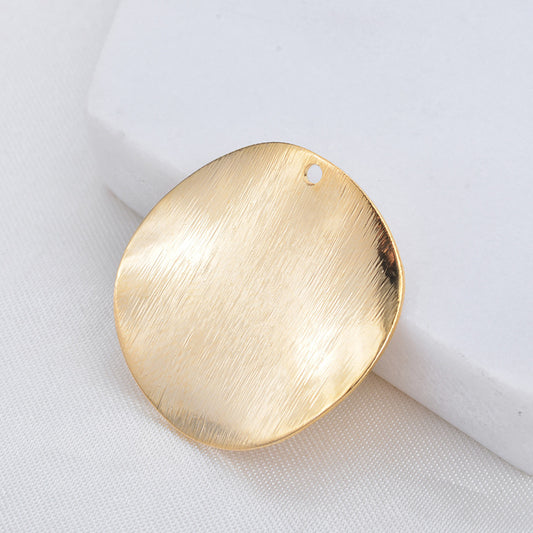 20 pendentifs à breloque ronds givrés incurvés 14K GF