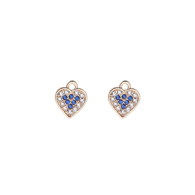 Pendentif à breloque 2 cœurs orné de strass 14K GF
