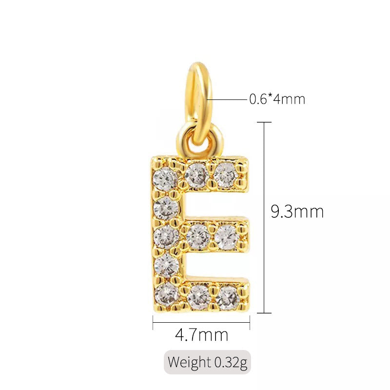 2 minuscules initiales Alphabet AZ Charm Pendentif Strass Embelli 14K GF