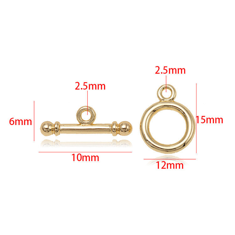 10 runde Kreis-OT-Verschlüsse, 14K GF-Verschlüsse, Verbinder