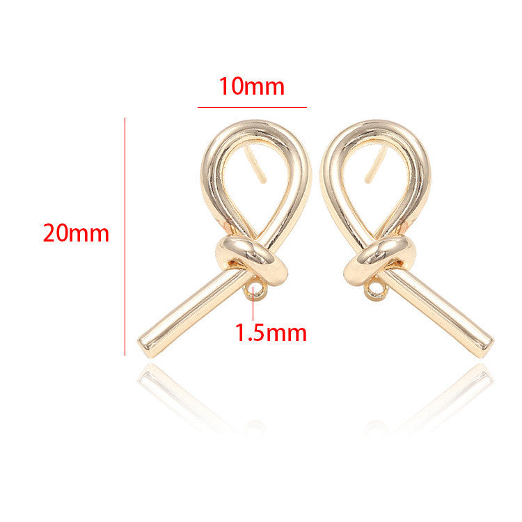 4 Twined Knot Stud Earrings with Loop 14K GF Ear wire Earing