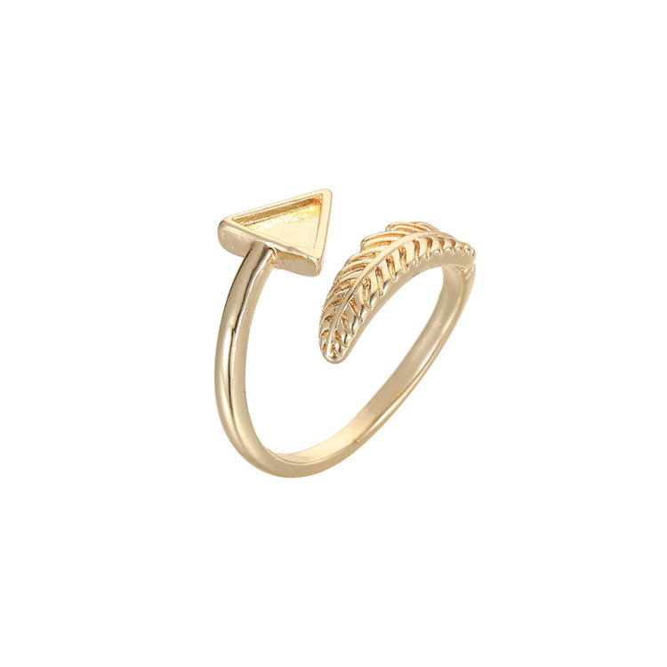 2 bague de déclaration sculptée en cercle ouvert 14K GF perle à moitié percée vierge