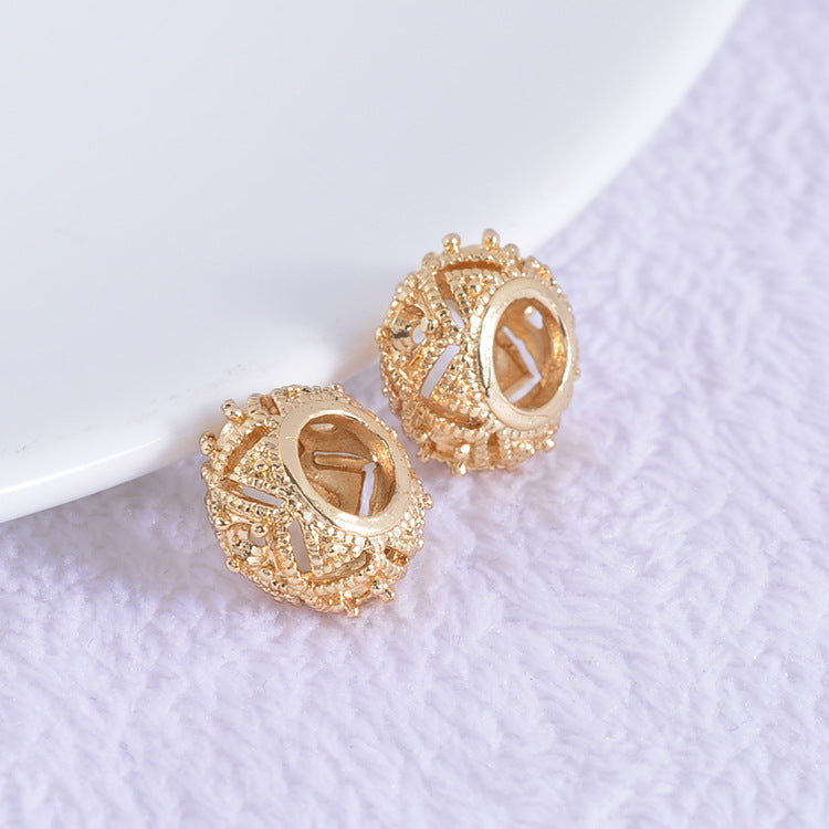 20 perles de tambour à gros trous 14K GF, entretoise de perles de charme