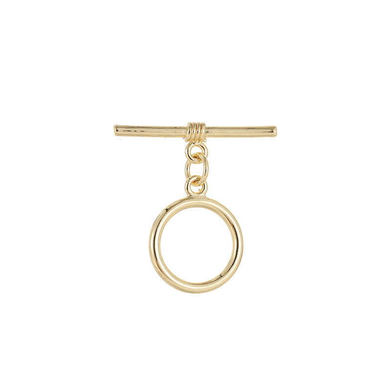 Connecteur de fermoirs OT 2 cercles floraux ronds 14K GF