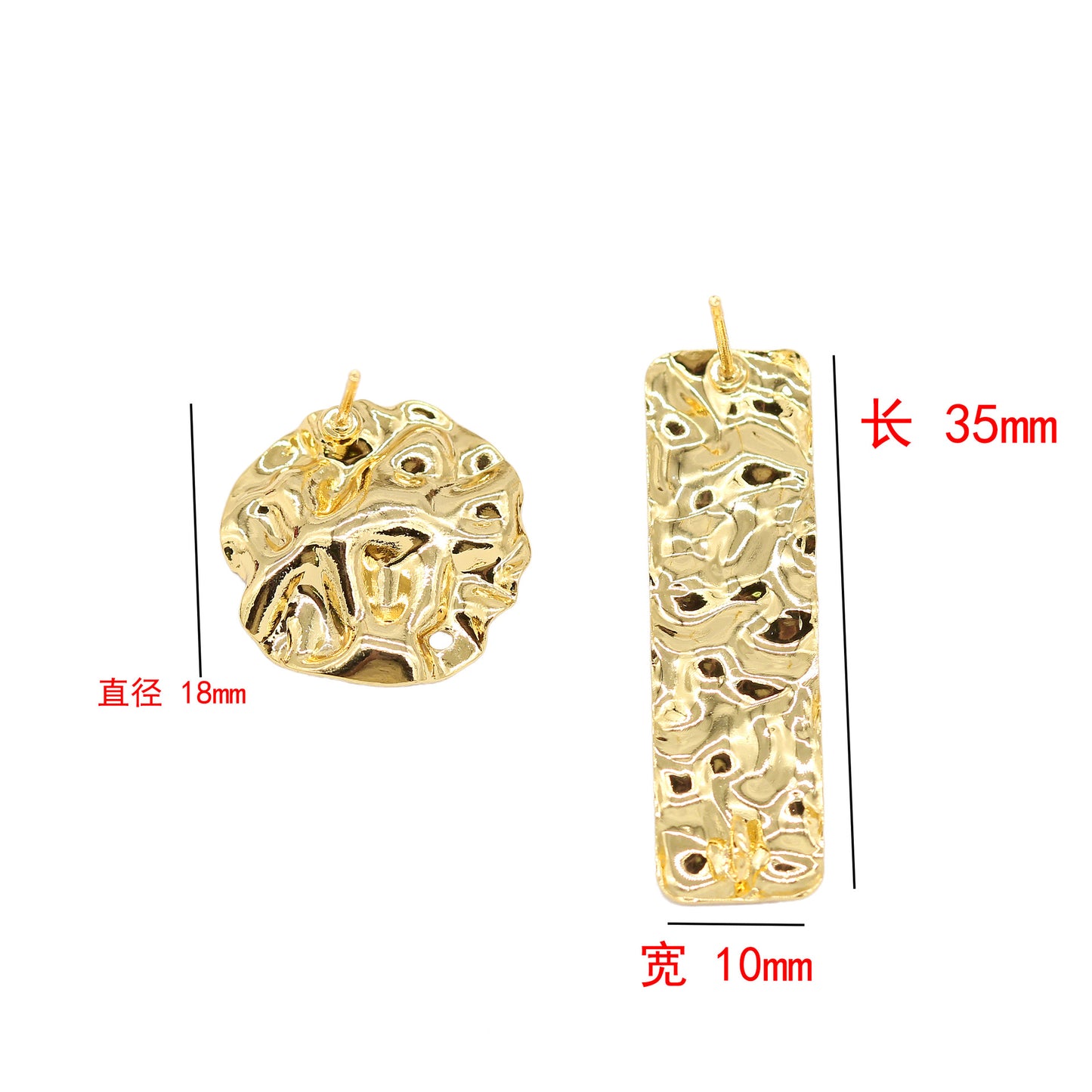 10 boucles d'oreilles martelées de forme ronde avec boucle 14K GF Earing