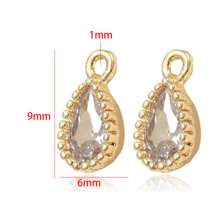 10 pendentif à breloque goutte d'eau strass embelli 14K GF