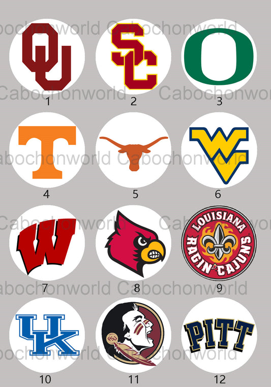 Collection de cabochons avec logo de l'équipe NCAA CW0612
