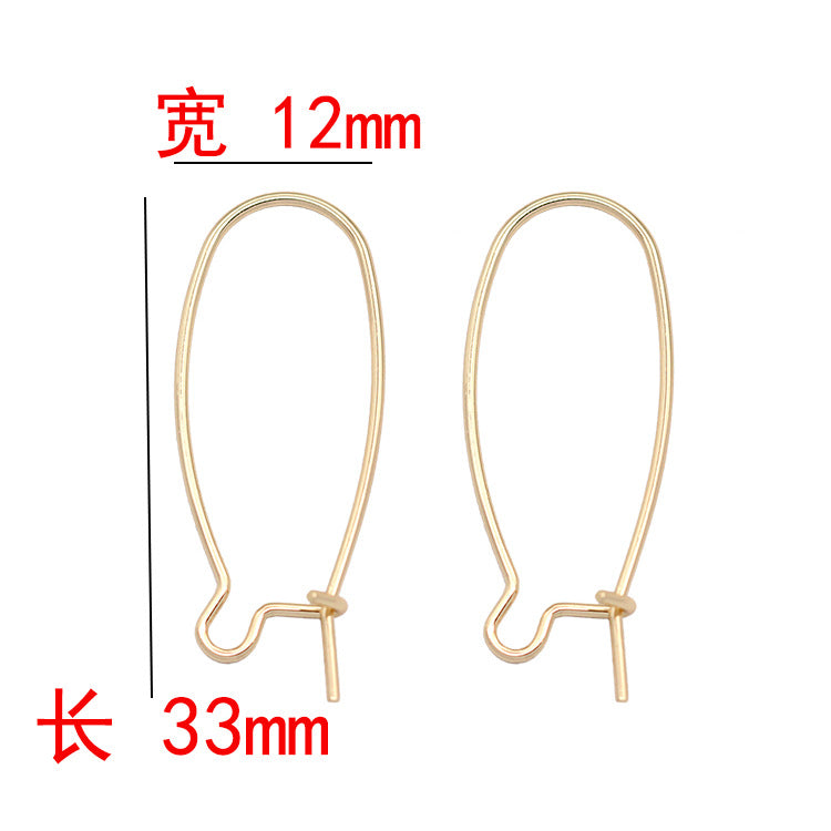 4 boucles d'oreilles à crochet ovale uni 14K GF Earing