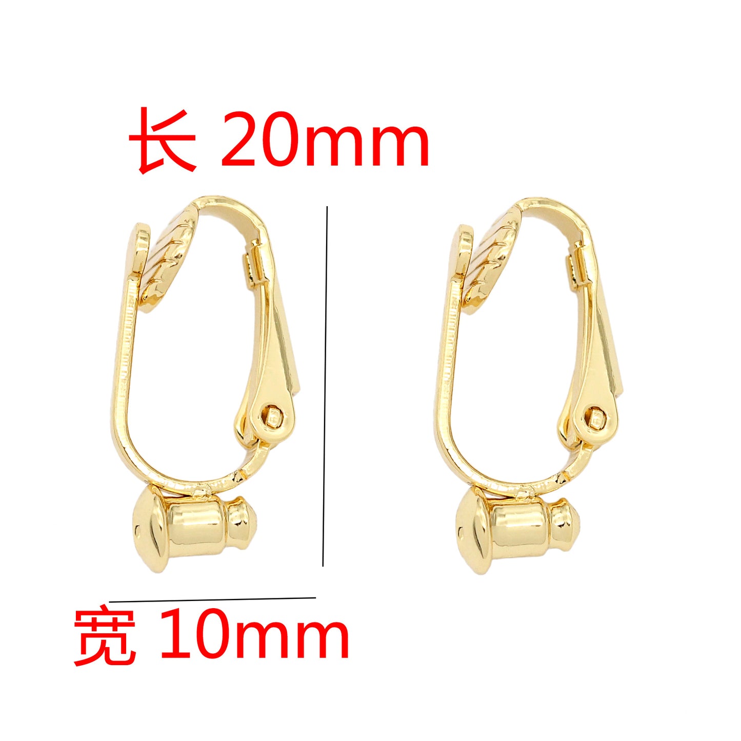 Clips d'oreille à 4 boutons avec boucle d'oreille sans perçage 14K GF