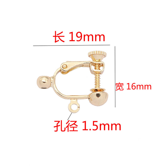 2 clips d'oreille à vis sans piercing avec boucle 14K GF