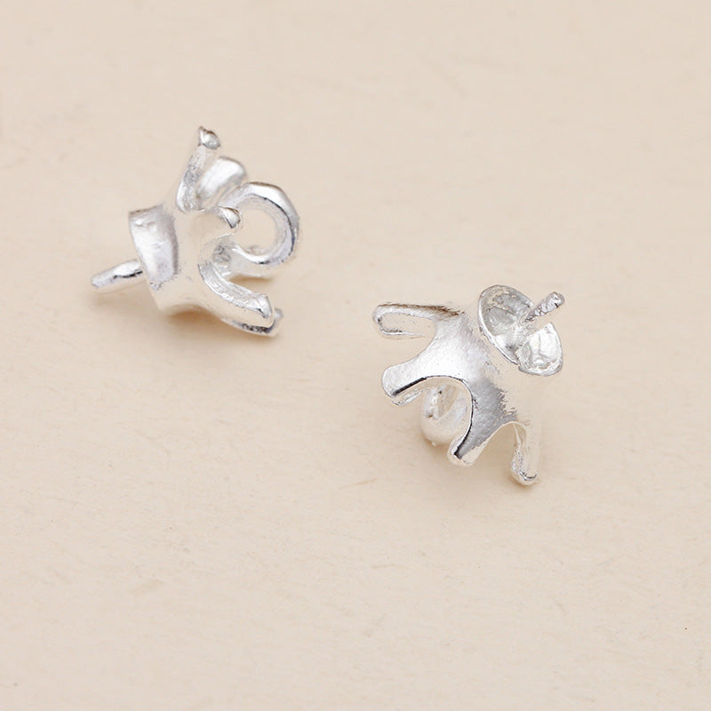 200 filigrane Kronkorkenbecher mit Schlaufen-Charm-Anhänger, halbgebohrte Perle, Bügel oben, 18 kg