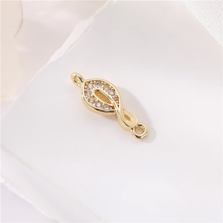 2 Double boucle Soleil Saturne Infini Floral Étoile Charme Connecteur Strass Embelli 14K GF