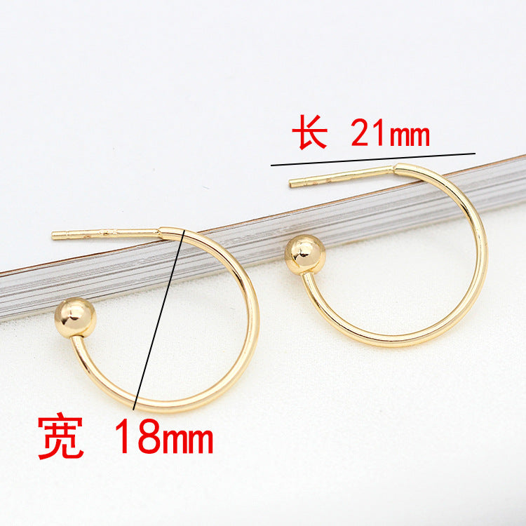 10 Ohrstecker mit runden Perlenenden, 14 Karat GF