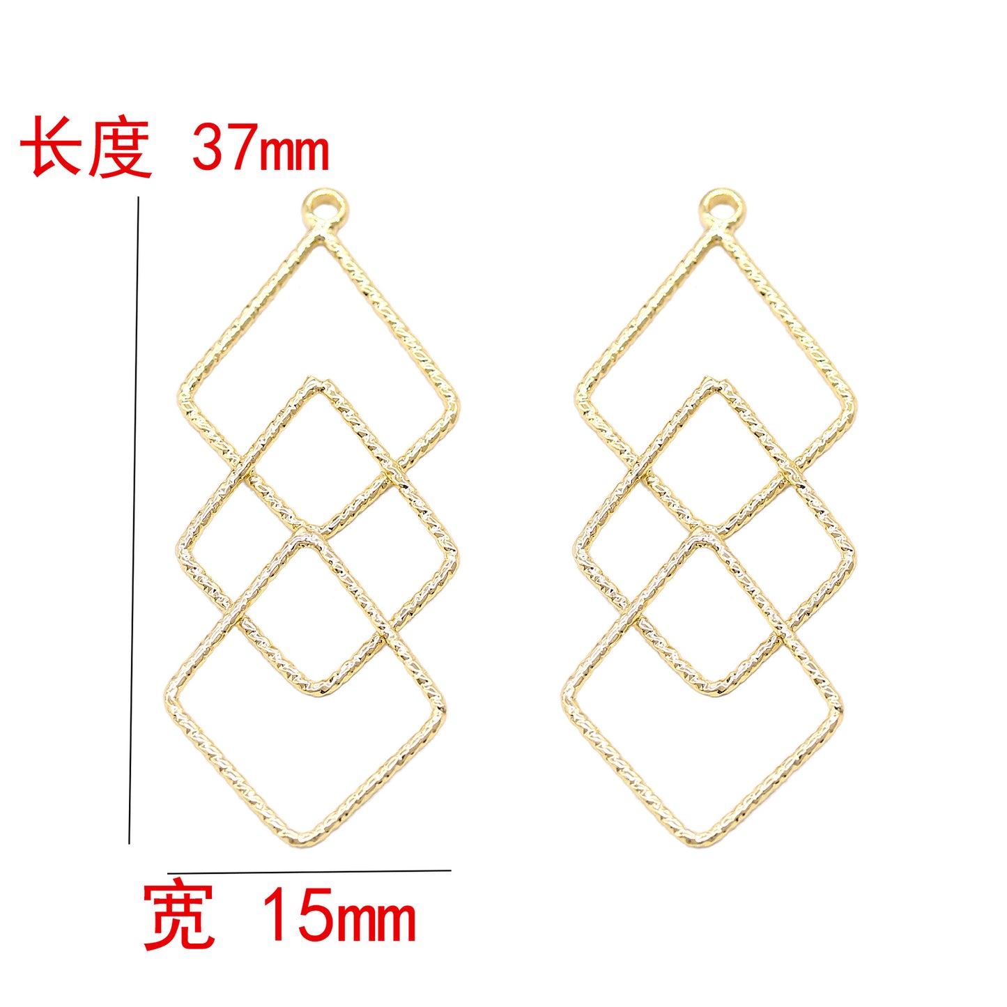 20 Pendentif à breloque cercle à trois diamants fondants 14K GF