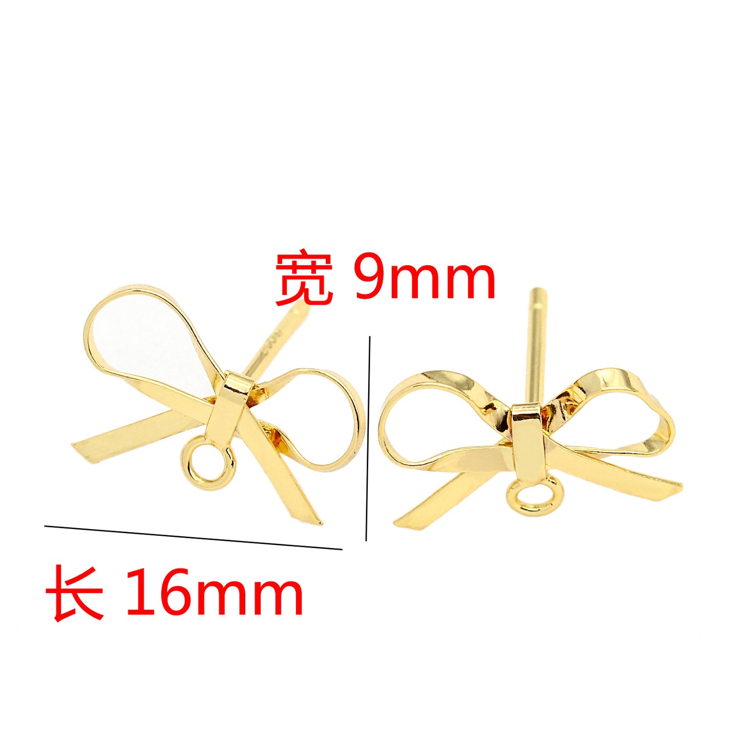 10 boucles d'oreilles à tige nœud papillon avec boucle d'oreille 14K GF