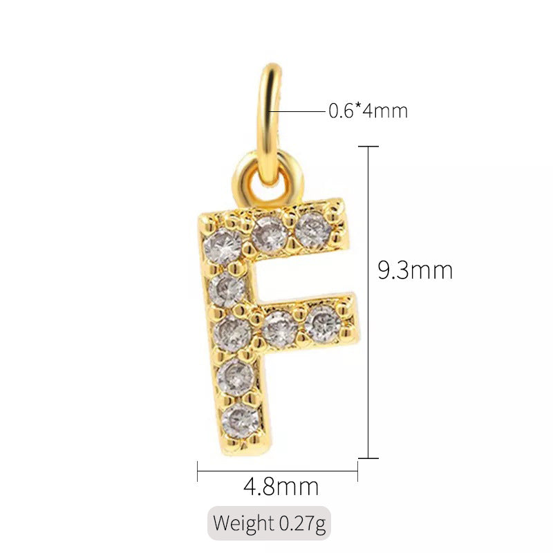 2 minuscules initiales Alphabet AZ Charm Pendentif Strass Embelli 14K GF