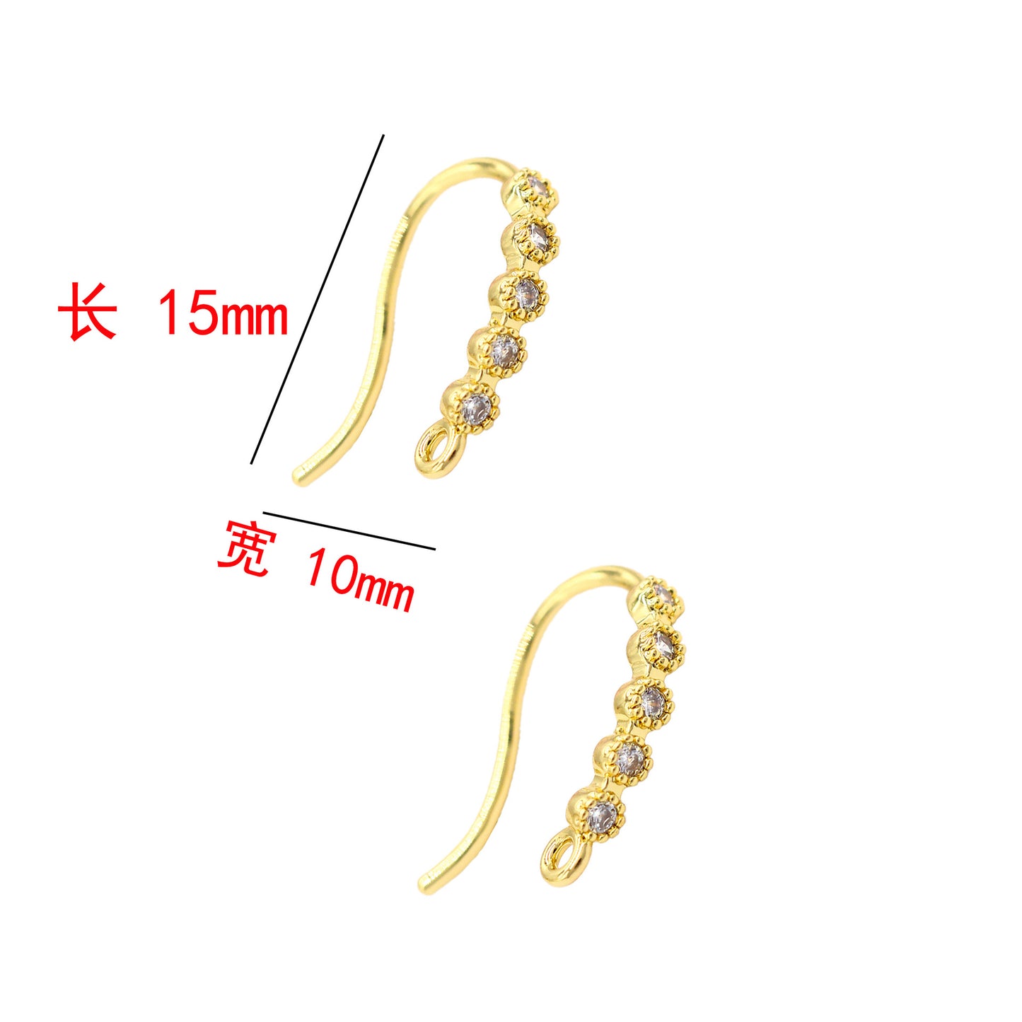 40 boucles d'oreilles à crochet multi-pierres ornées de strass 14K GF