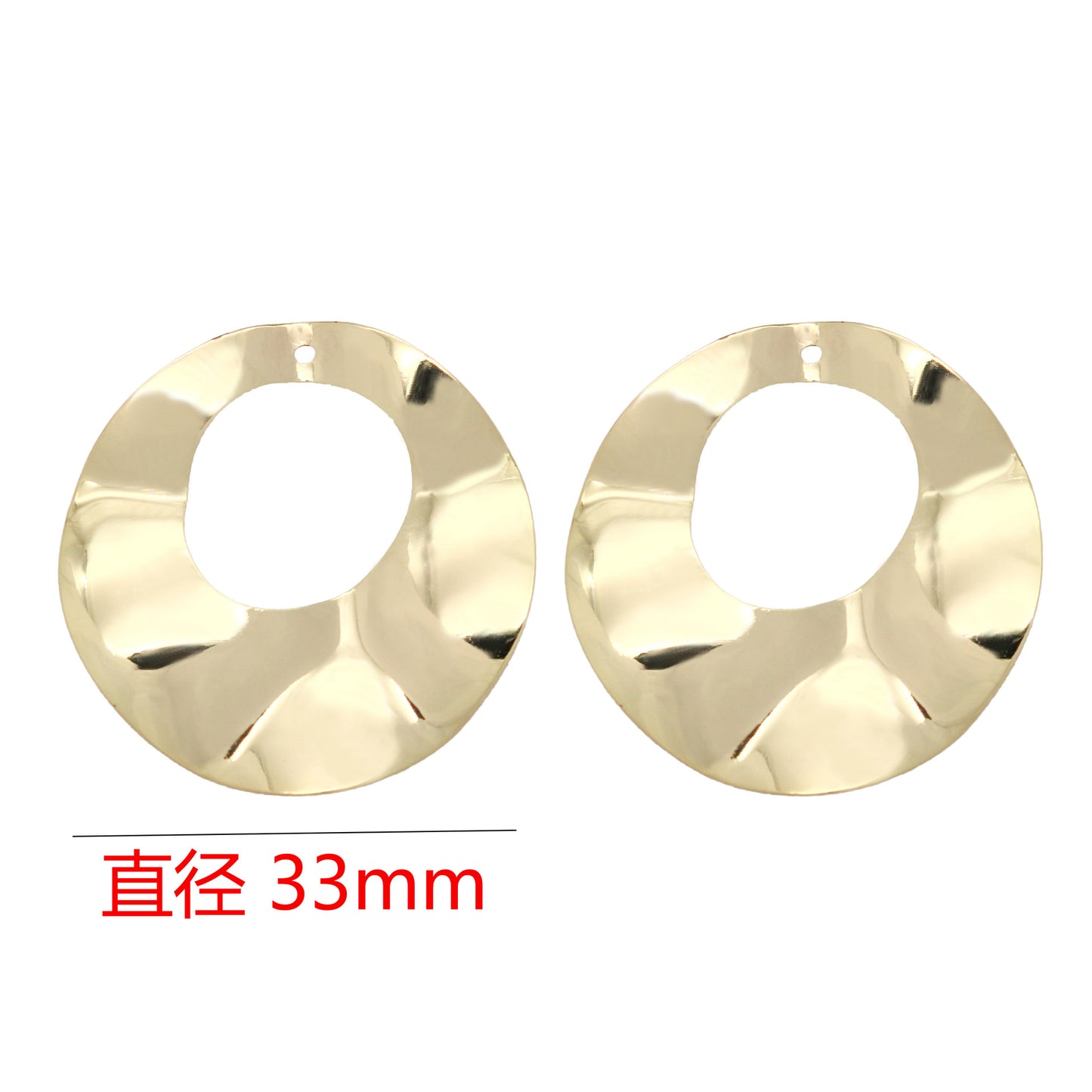 10 gebogene gehämmerte Kreis-Charm-Anhänger aus 14 Karat GF