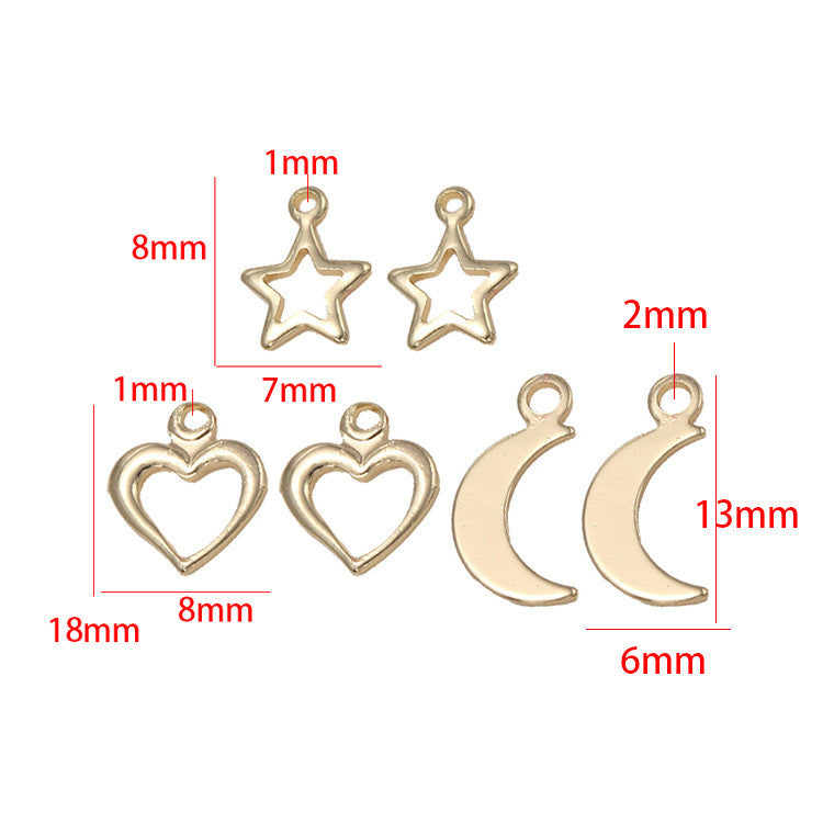 20 pendentif à breloque minuscule étoile coeur lune 14K GF goutte d'extrémité de chaîne étendue