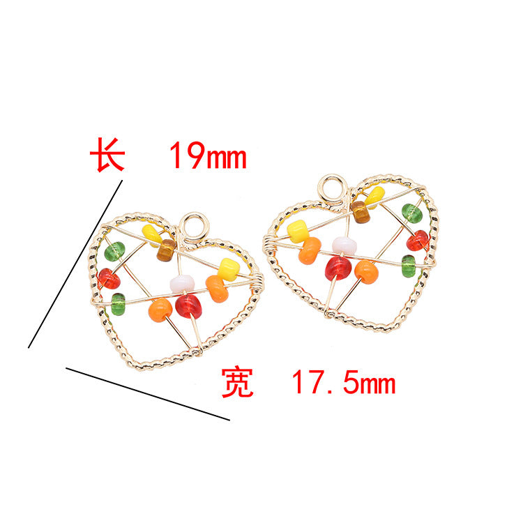 2 fils enveloppés Lune Triangle Coeur Olive Cercle Charme Pendentif Résine Embelli 14K GF