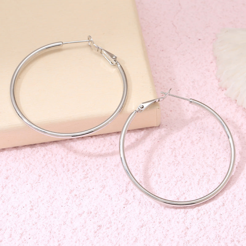 4 boucles d'oreilles créoles épaisses en cercles torsadés 14K GF Earing
