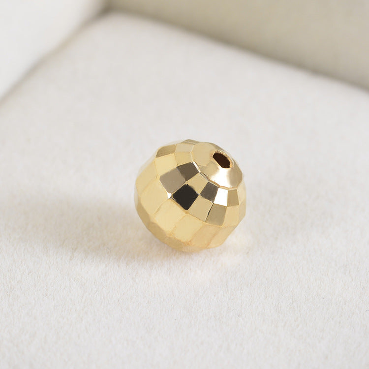 Bulk 100 Tiny Faceted Round Bead Piece 14K GF Copper Charm Beadwork Spacer