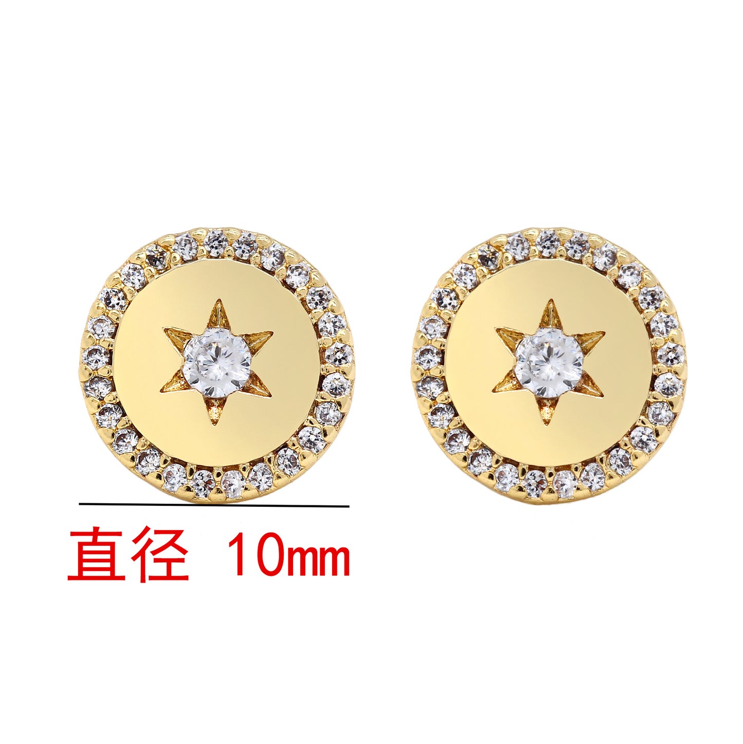 20 Stern Ohrstecker 14K GF Strass verziert Ohrring