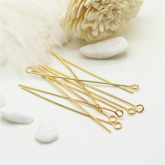 500 épingles à œil simples, épingles à tête O 14K GF