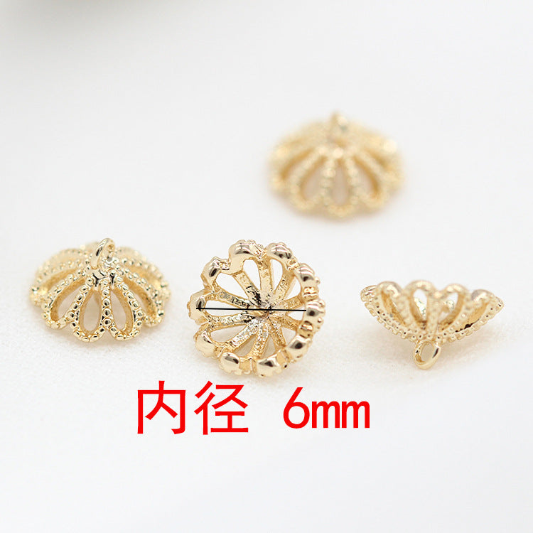 20 pendentif à breloque florale creuse 14K GF perle semi-percée perle vierge