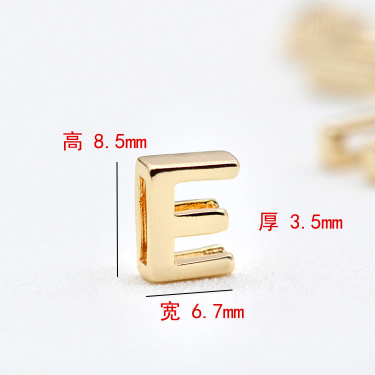 10 trous larges Alphabet plat perle ceinture charme 14K GF perles entretoise
