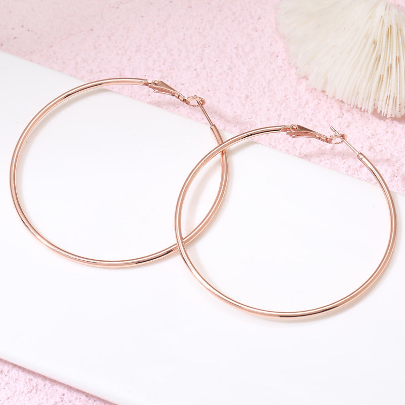 4 boucles d'oreilles créoles épaisses en cercles torsadés 14K GF Earing