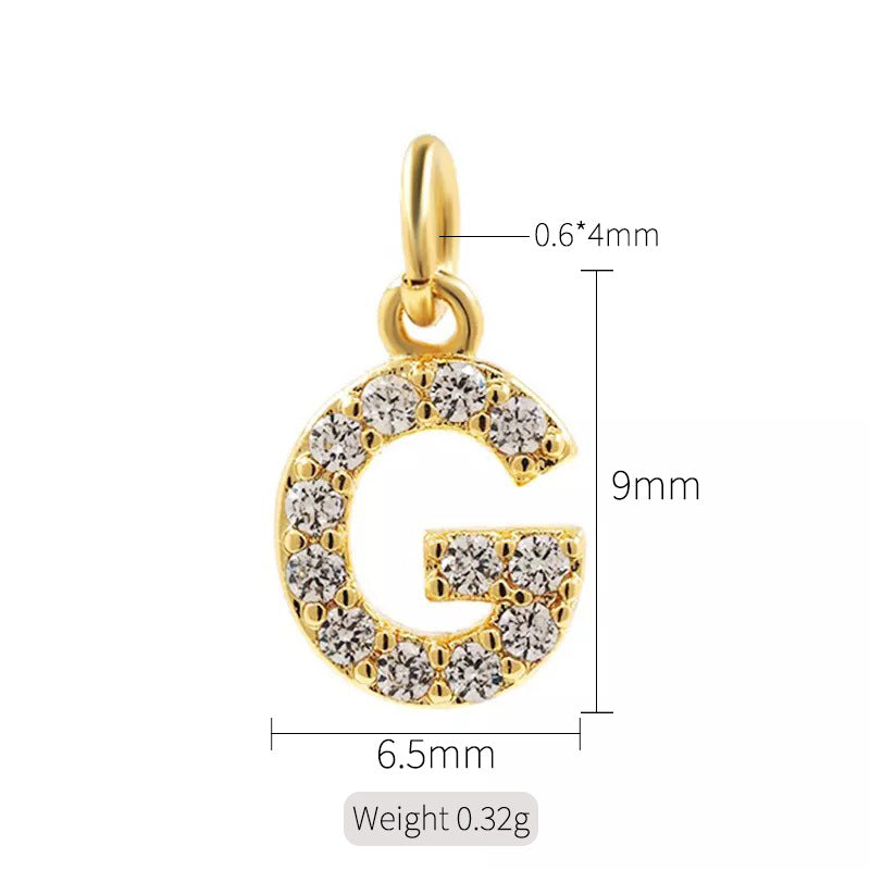 2 minuscules initiales Alphabet AZ Charm Pendentif Strass Embelli 14K GF