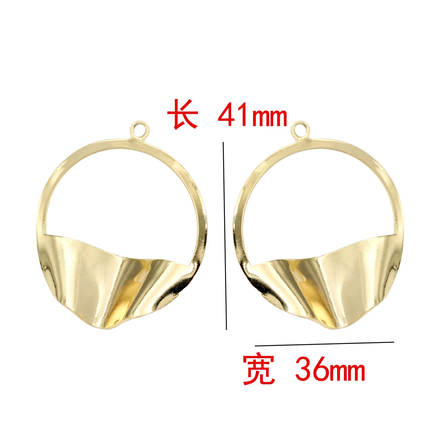 10 gebogene Kreis-Charm-Anhänger aus 14 Karat GF