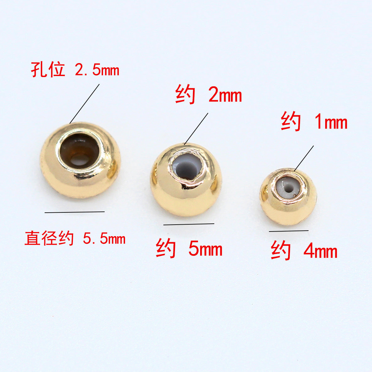 50 perles de positionnement rondes, breloques en Silicone 14K GF, entretoise de perles
